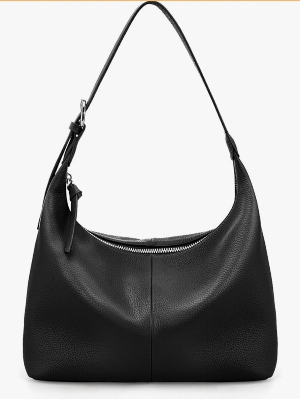 Befen Classic Black Leather Hobo Shoulder Bag